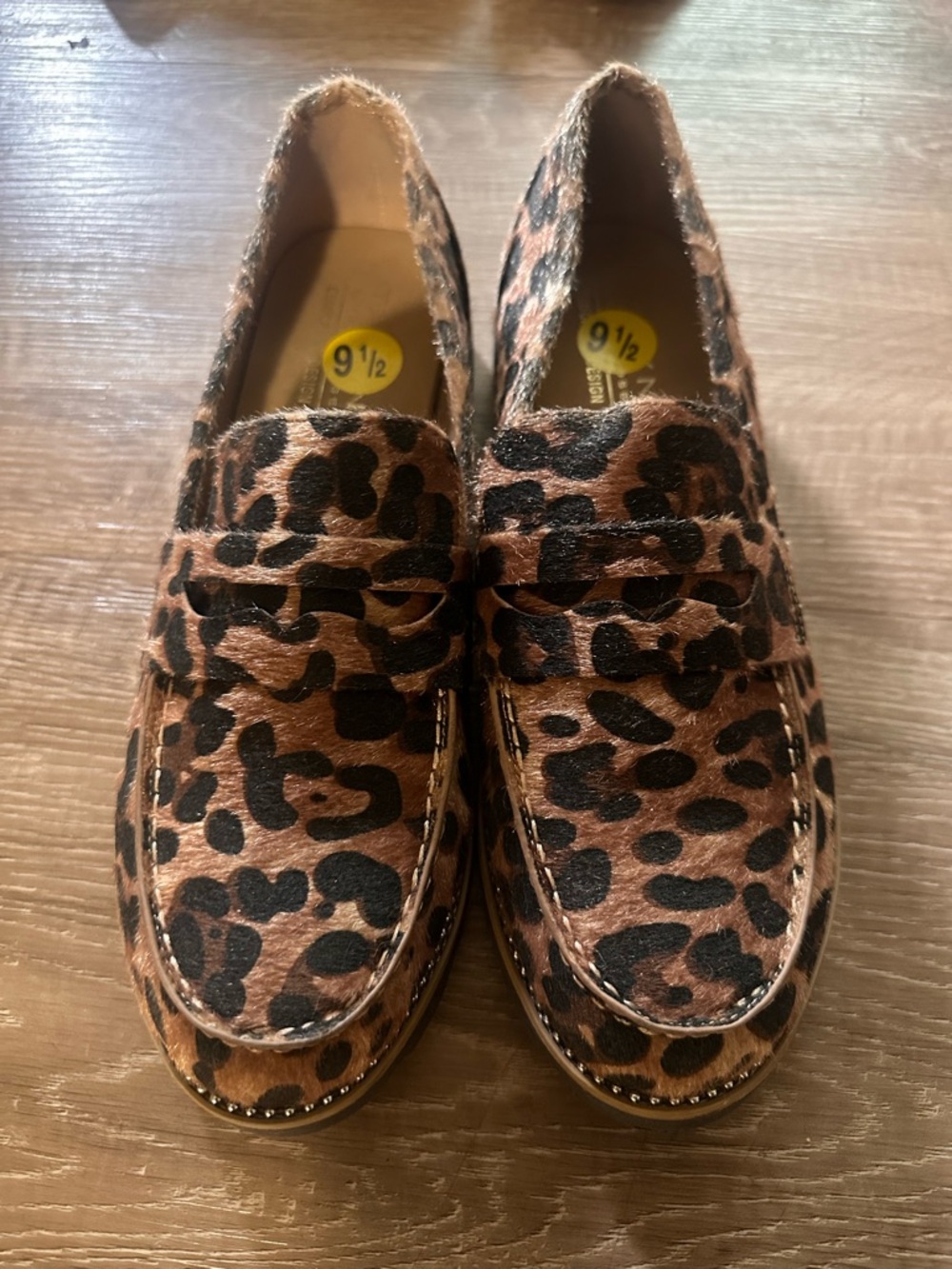 Leopard Haircalf Penny Loafers - Brown & Black